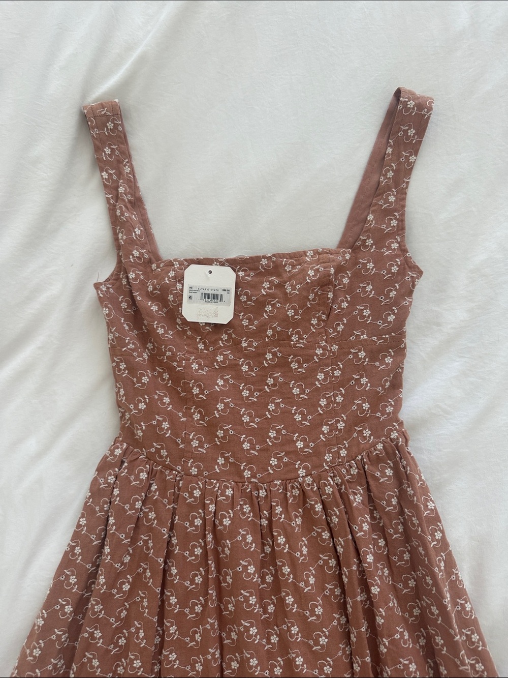 Altar'd State Dusty Rose Floral Midi Dress - Picture 2 of 3